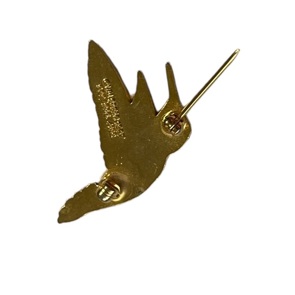 Signed WM Spear 1987 14k Vintage  Hummingbird Enamel Brooch Pin - Picture 2 of 4